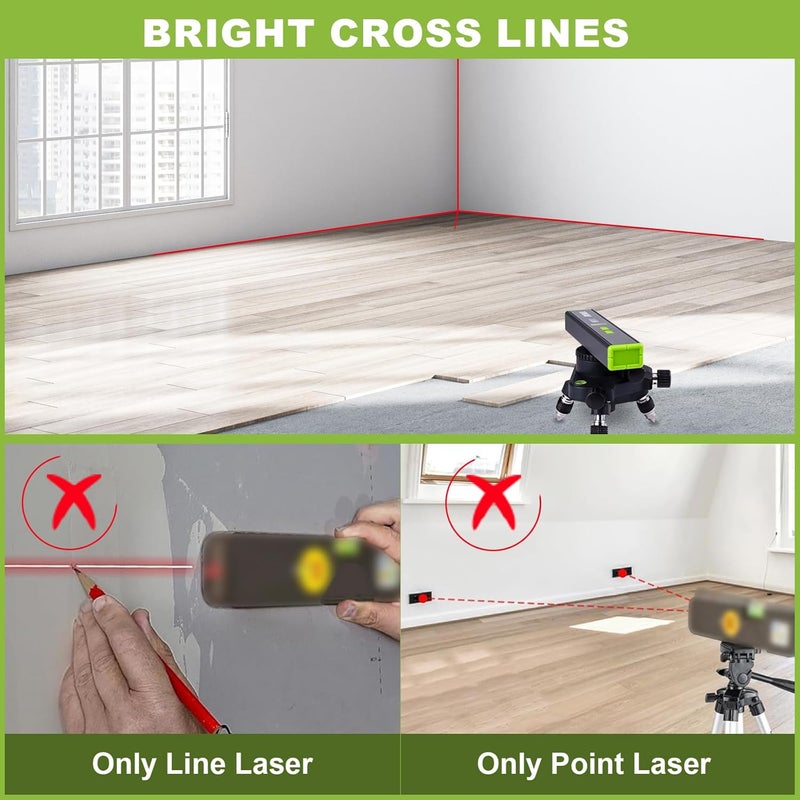 VNW Laser Level with 90°/180° Bubbles and Magnetic - Multipurpose and Portable Design - Lazer Leveler Tool for Hanging Picture Wall Writig Home Renovation - Image 2